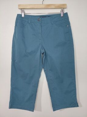 Olsen Europe 'Lisa' Teal Size 6 Small Midrise Capri Pants